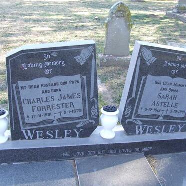 WESLEY Charles James Forrester 1901-1979 &amp; Sarah Astelle 1919-1991