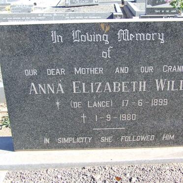 WILD Anna Elizabeth nee DE LANGE 1899-1980