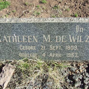 WILZEM Jan A., de 1902-1968 &amp; Kathleen M. 1909-1962