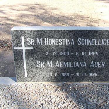 SCHNELLIGER Honestina 1903-1995 :: AUER Aemiliana 1898-1995