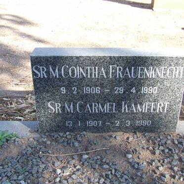 FRAUENKNECHT Cointha 1906-1990 :: KAMFERT Carmel 1907-1990