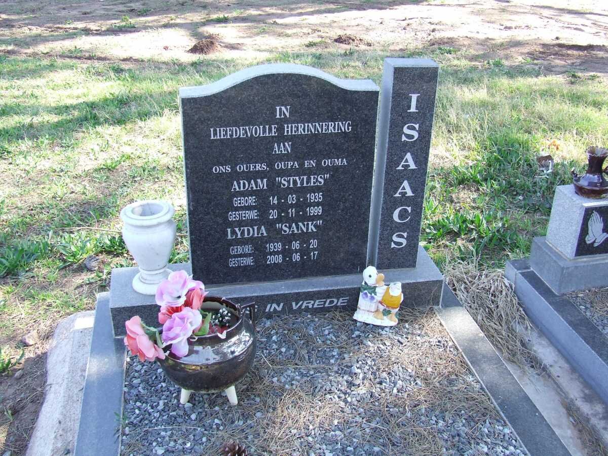 ISAACS Adam 1935-1999 &amp; Lydia 1939-2008