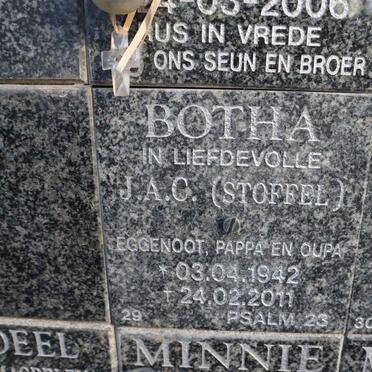 BOTHA J.A.C. 1942-2011