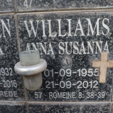 WILLIAMS Anna Susanna 1955-2012