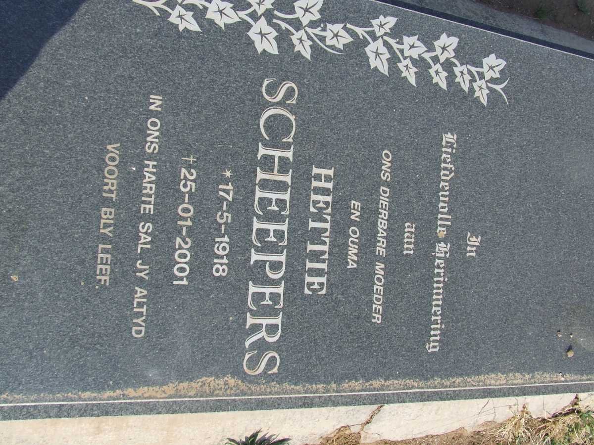 SCHEEPERS Hettie 1918-2001