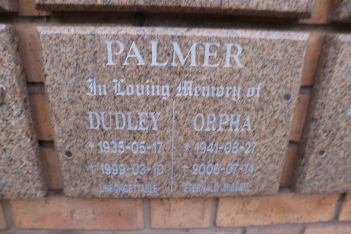 PALMER Dudley 1935-1999 & Orpha 1941-2006