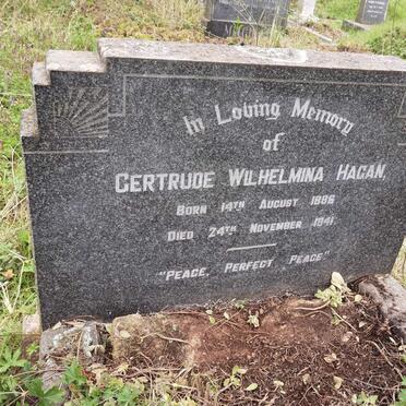 HAGAN Gertrude Wilhelmina 1886-1941