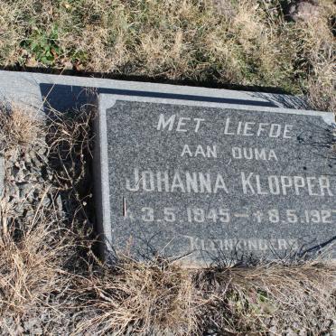 KLOPPER Johanna 1845-1927