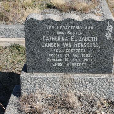 RENSBURG Catherina Elizabeth, Jansen van nee COETZEE 1889-1966