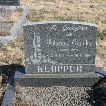 KLOPPER Johanna Jacoba nee ROUX 1912-1984