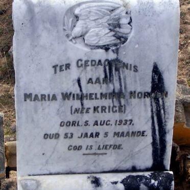 NORDEN Maria Wilhelmina nee KRIGE -1937