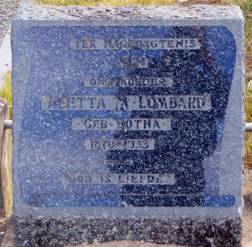 LOMBARD Aletta M. nee BOTHA 1870-1933