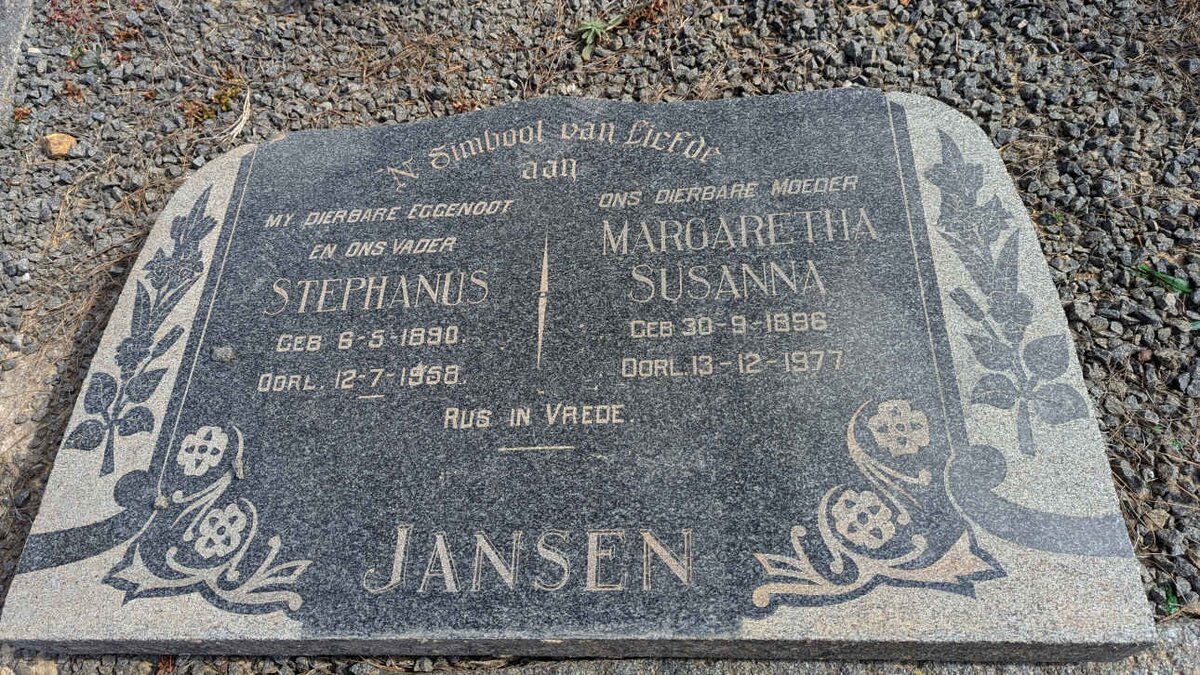 JANSEN Stephanus 1890-1958 & Margaretha Susanna 1896-1977
