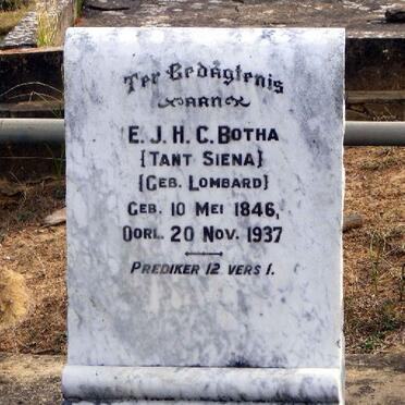 BOTHA E.J.H.C. nee LOMBARD 1846-1937