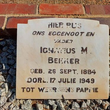 BEKKER Ignatius M. 1884-1949