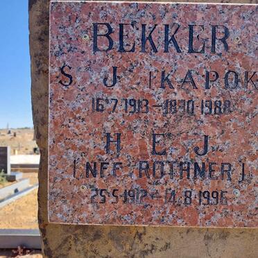 BEKKER S.J. 1913-1988 &amp; H.E.J. ROTHNER 1912-1996