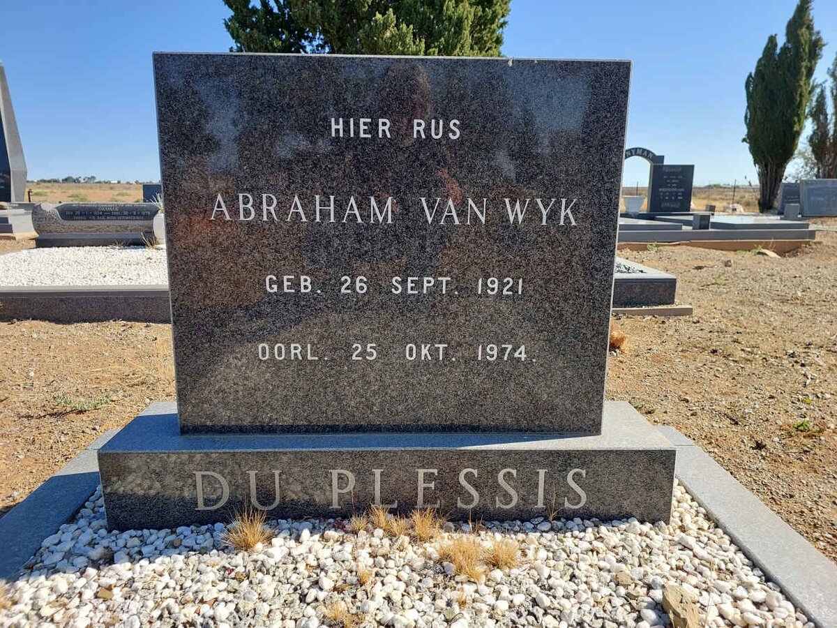 PLESSIS Abraham van Wyk, du 1921-1974