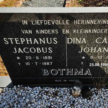 BOTHMA Stephanus Jacobus 1891-1987 & Dina Carolina Johanna 1903-