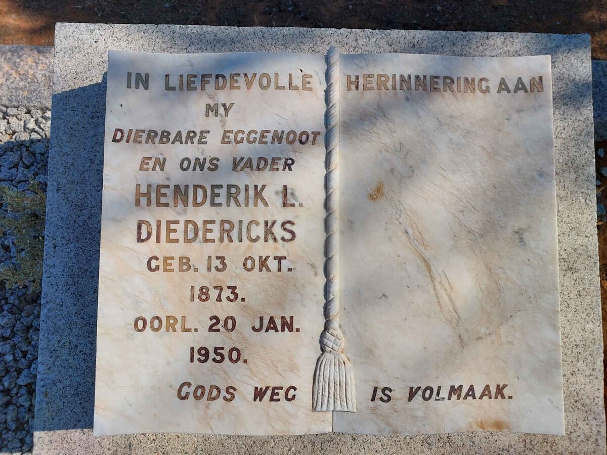 DIEDERICKS Henderik L. 1873-1950