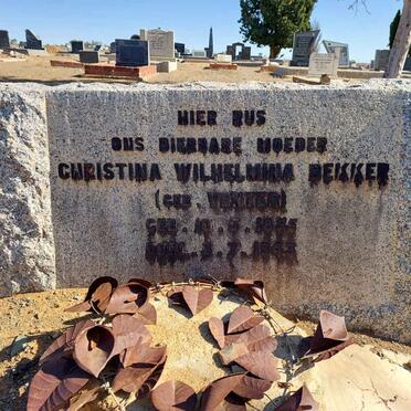 BEKKER Christina Wilhelmina nee VENTER 1855-1943