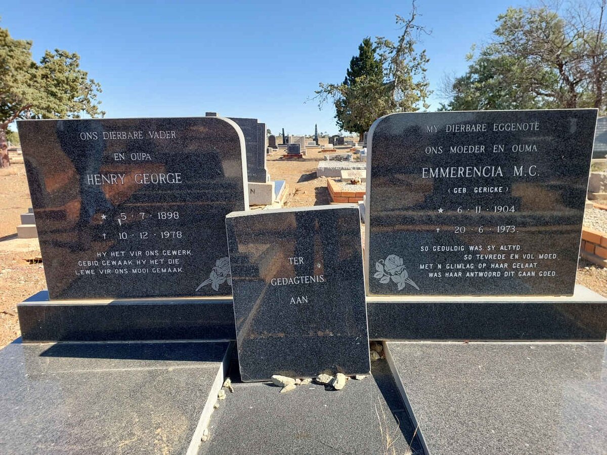 SCHEUN Henry George 1898-1978 &amp; Emmerencia M.C. GERICKE 1904-1973 _1