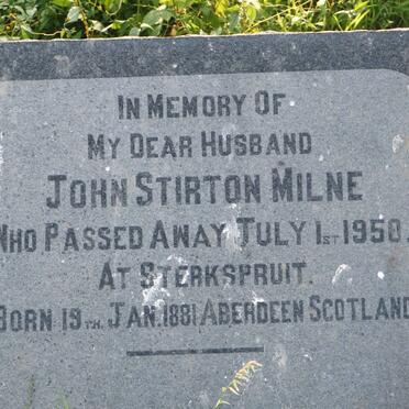 MILNE John Stirton 1881-1950