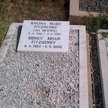 FITZHENRY Sidney Brian 1924-2002 &amp; Rhona Mary BROWN 1926-1980