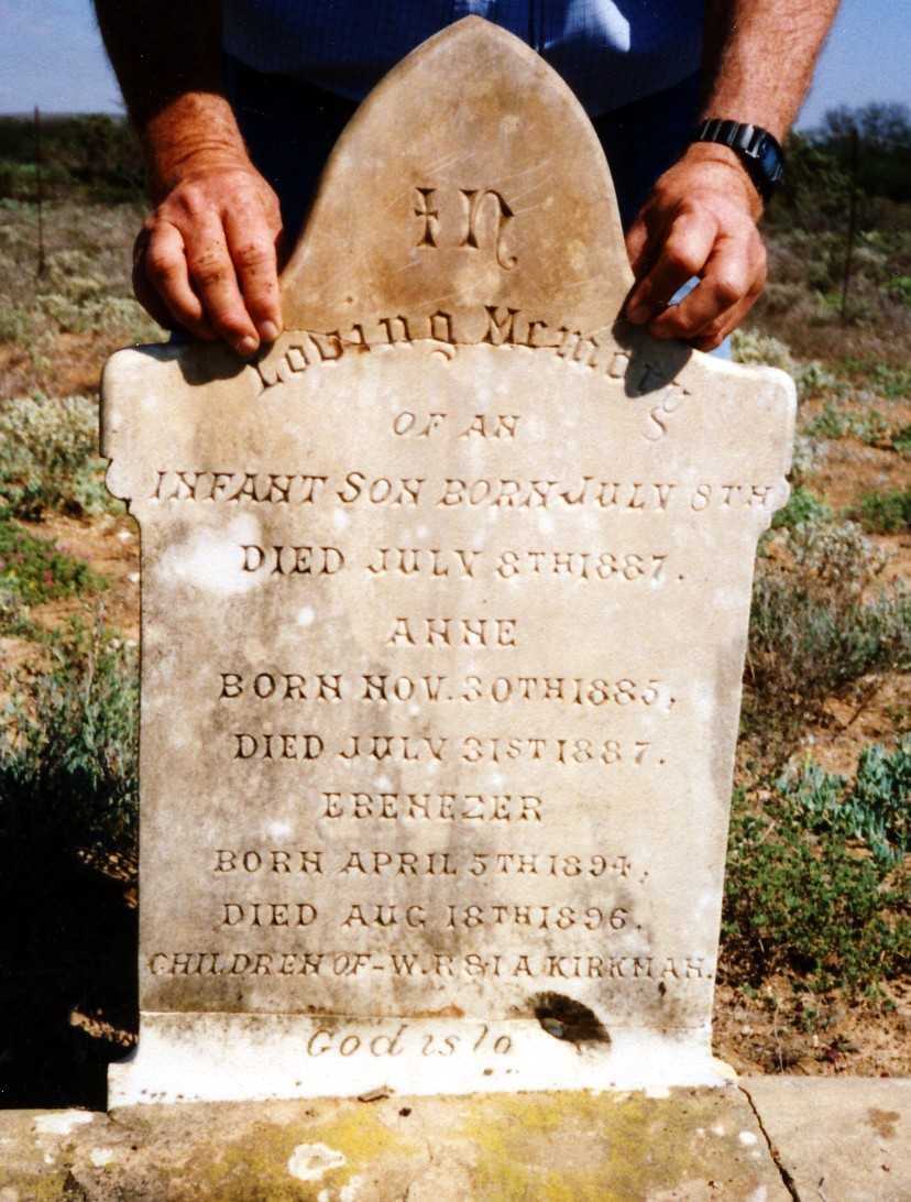 KIRKMAN Infant son 1887-1887 :: KIRKMAN Anne 1885-1887 :: KIRKMAN Ebenezer 1894-1896