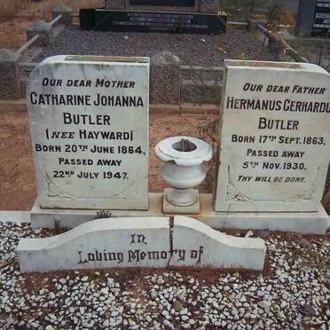 BUTLER Hermanus Gerhardus 1863-1930 &amp; Catharine Johanna HAYWARD 1864-1947