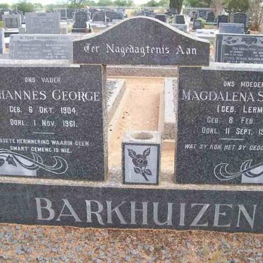 BARKHUIZEN Johannes George 1904-1961 &amp; Magdalena Sophia LERM 1902-1965