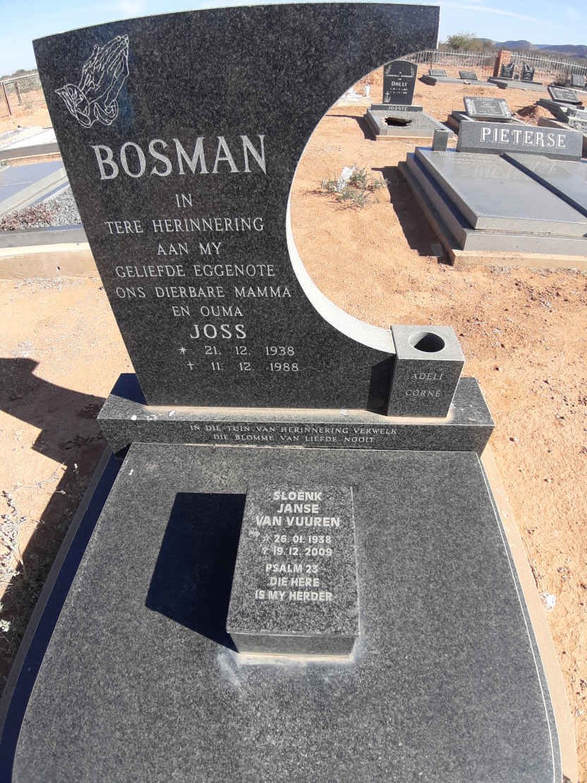 BOSMAN Joss 1938-1988 :: VUUREN Sloenk, Janse van 1938-2009