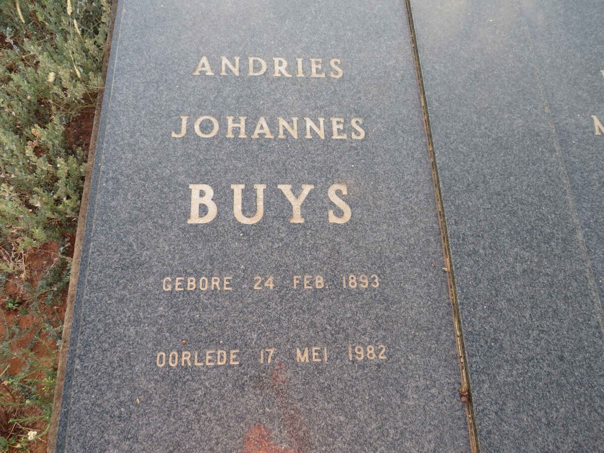 BUYS Andries Johannes 1893-1982
