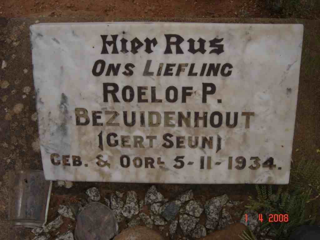 BEZUIDENHOUT Roelof P. 1934-1934