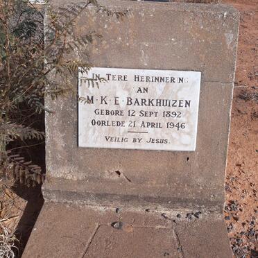 BARKHUIZEN M.K.E. 1892-1946