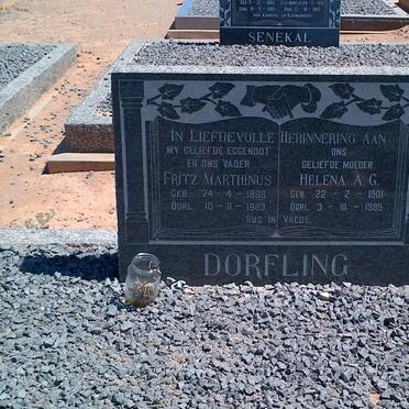 DORFLING Fritz Marthinus 1898-1963 &amp; Helena A.G. 1901-1985