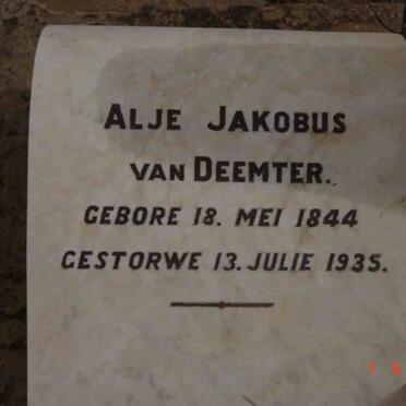 DEEMTER Alje Jakobus, van 1844-1935