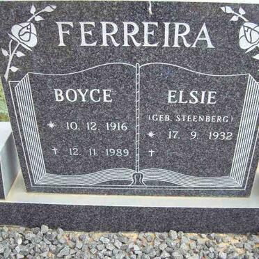 FERREIRA Boyce 1916-1989 &amp; Elsie STEENBERG 1932-