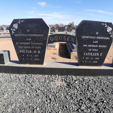 GOOSEN Pieter H.B. 1917-1975 &amp; Cathleen E. 1916-1995