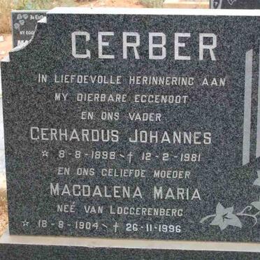 GERBER Gerhardus Johannes 1898-1981 &amp; Magdalena Maria VAN LOGGERENBERG 1904-1996