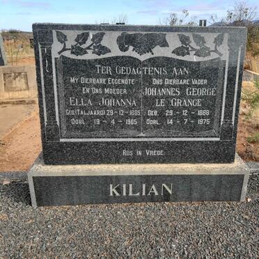 KILIAN Johannes George le Grange 1888-1975 &amp; Ella Johanna TALJAARD 1885-1965