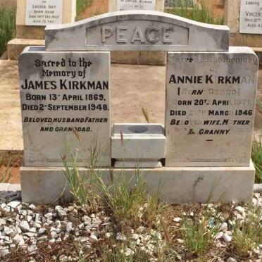 KIRKMAN James 1869-1948 &amp; Annie GEARD 1871-1946
