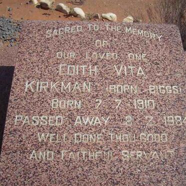 KIRKMAN Edith Vita nee BIGGS 1910-1984