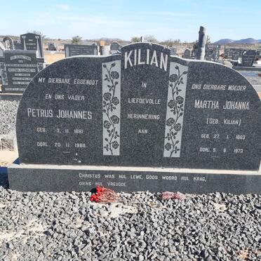 KILIAN Petrus Johannes 1881-1968 &amp; Martha Johanna KILIAN 1883-1973