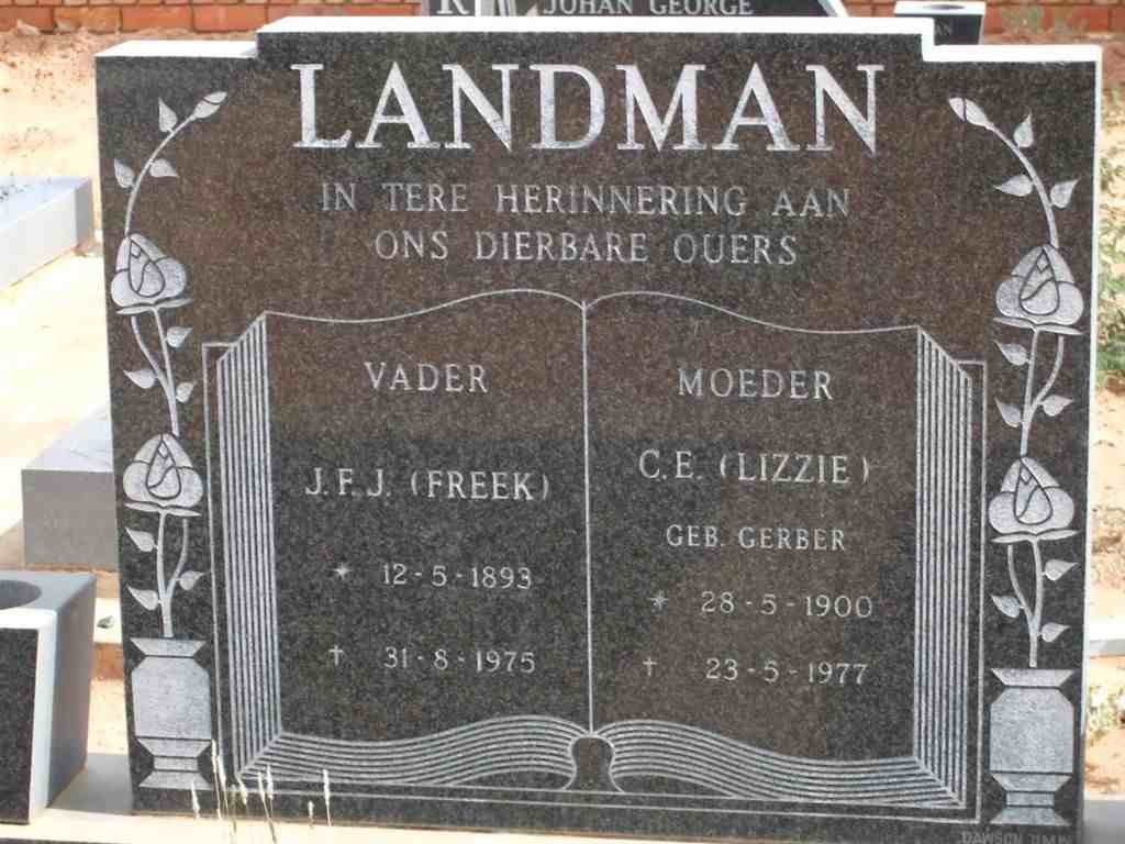 LANDMAN J.F.J. 1893-1975 &amp; C.E. GERBER 1900-1977