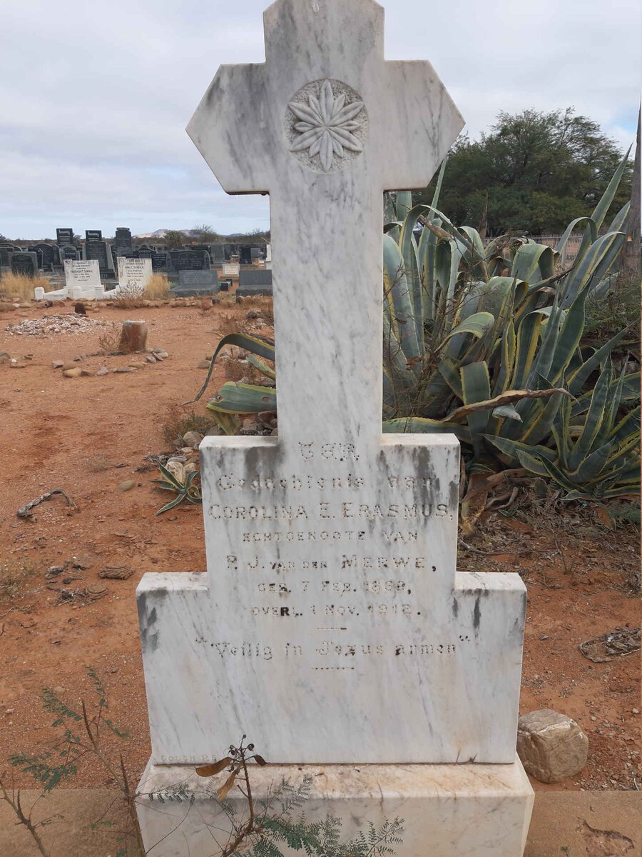 MERWE Corolina E., van der nee ERASMUS 1869-1912