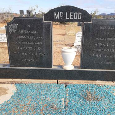 McLEOD George J.D. 1883-1940 &amp; Anna L.G. GERBER 1883-1975
