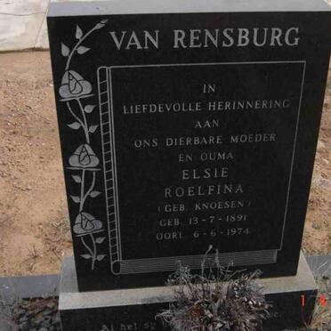 RENSBURG Elsie Roelfina, van nee KNOESEN 1891-1974