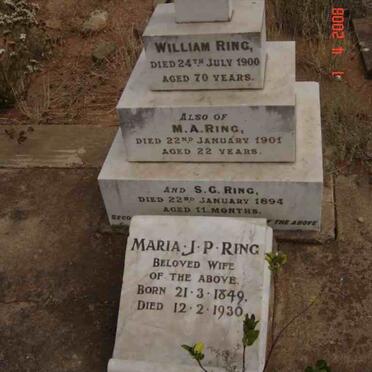 RING William -1900 &amp; Maria J.P. 1849-1930 ::  RING M.A. -1901 :: RING S.C. -1894