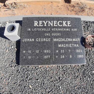 REYNECKE Johan George 1893-1977 &amp; Magdalena Maria Magrietha 1903-1980