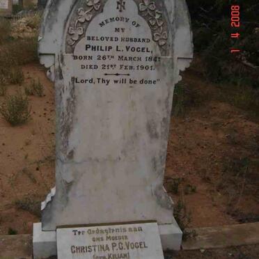 VOGEL Philip L. 1841-1901 &amp; Christina P.C. KILIAN 1850-1923